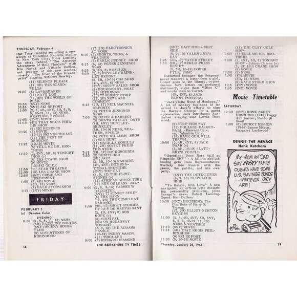 1965 Berkshire TV Times Guide | Marcel Marceau Cover | Local TV Listings - Picture 2 of 5